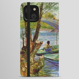 Vincent Van Gogh Fishing in the Spring 1887 iPhone Wallet Case