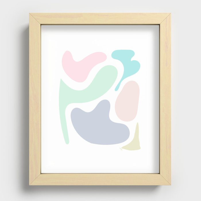 34 Abstract Shapes Pastel Background 220729 Valourine Design Recessed Framed Print
