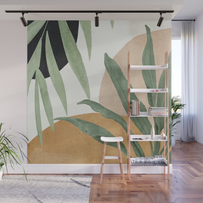 Abstract Art Tropical Leaves 4 Wall Mural