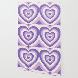 Retro Hearts - Pastel Purple Wallpaper
