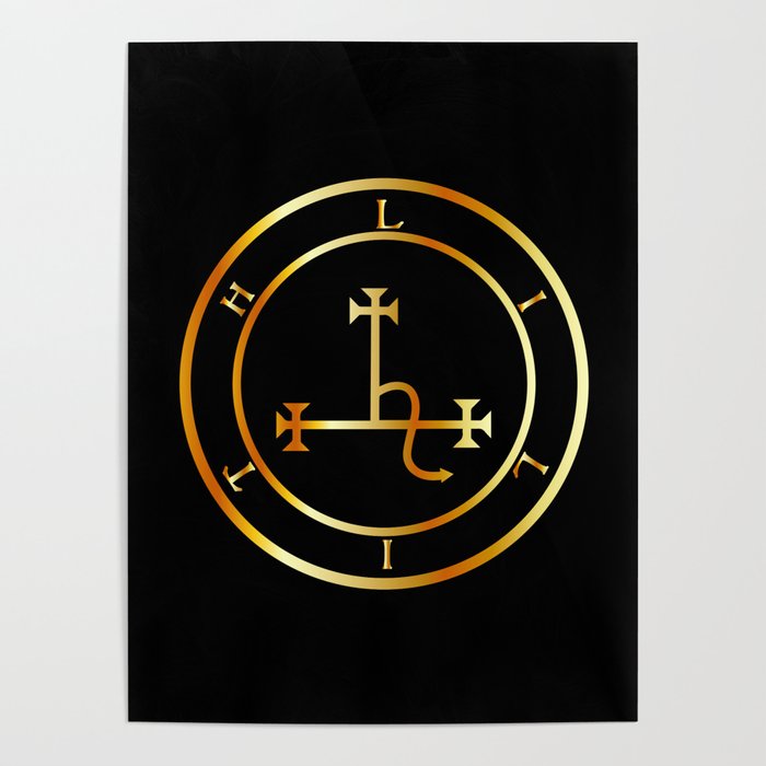 Sigil of Lilith- Female demon Lilith symbol in gold Poster