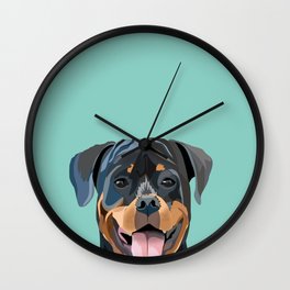 Rottweiler pet portrait dog breed gifts for pure breed dog lovers Wall Clock