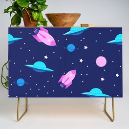 Mysterious Space And Space Objects Pattern Credenza