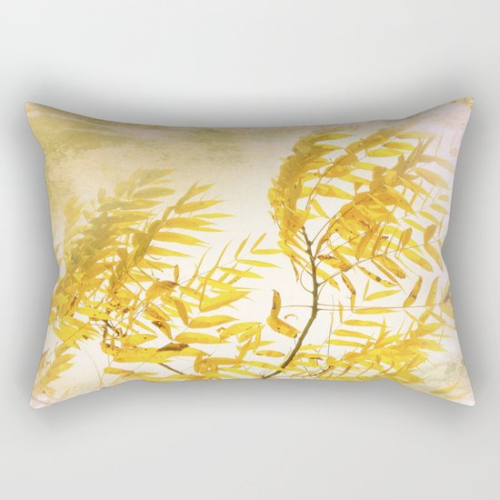 Yellow Branch Rectangular Pillow