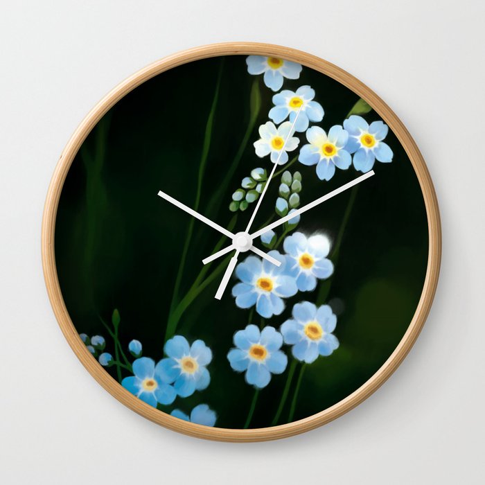 Forget Me Not Wall Clock