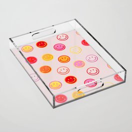 Smiling Faces Pattern Acrylic Tray