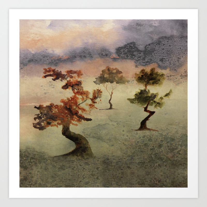 Abstract Watercolor Landscapes 5 Art Print by marcogonzalez | Society6