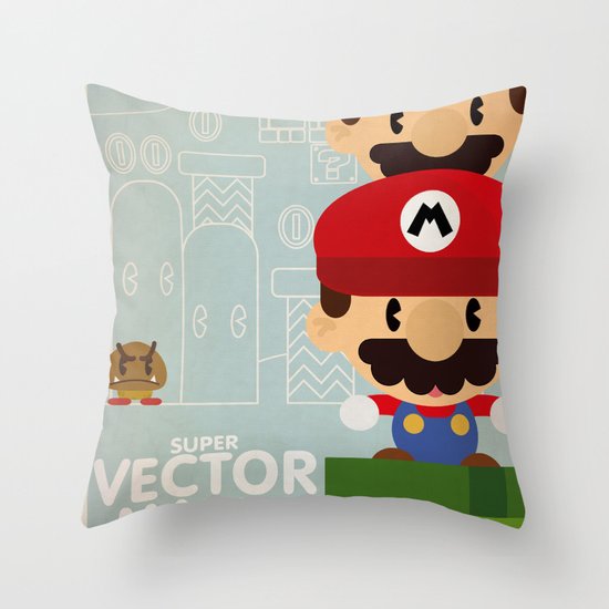 mario bros 2 fan art Throw Pillow