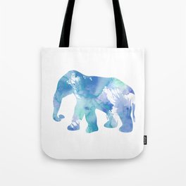 Light Blue Elephant Watercolor Painting Tote Bag