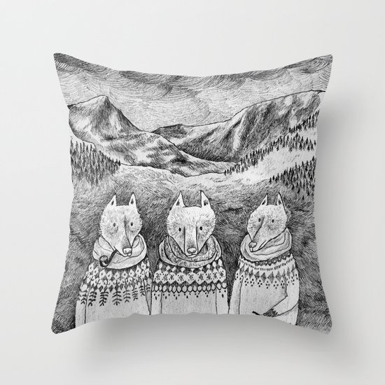 Icelandic foxes Throw Pillow