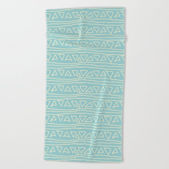 Blue Scribbles Pattern 05 Beach Towel