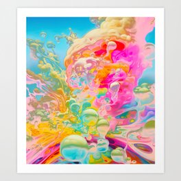 Prismatic Bubble Clouds Art Print