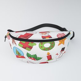 Christmas Icons Pattern Background Fanny Pack