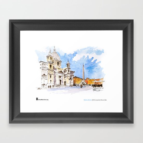 Matthew Brehm, "Roma, Piazza Navona" Framed Art Print