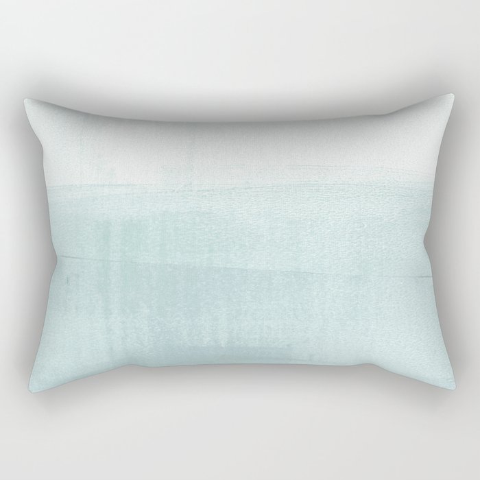Aqua Blue Horizon Minimalist Abstract Seascape Rectangular Pillow