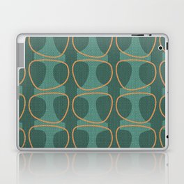 Teal and Orange Mid Century Modern Abstract Ovals Laptop Skin