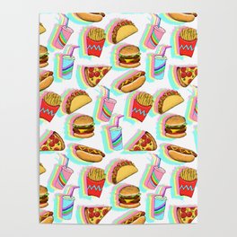 Rainbow Fast Food Poster