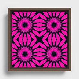 Pink & Black Flowers Framed Canvas