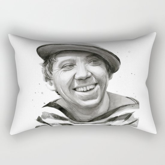 Yuriy Nikulin Portrait Watercolor | Юрий Никулин портрет Rectangular Pillow