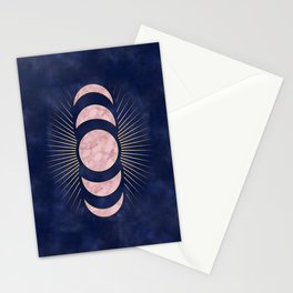 Phases of the Moon, Rose Gold Stationery Card