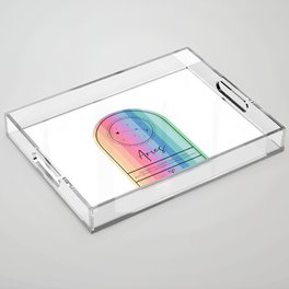 Aries Zodiac | Rainbow Stripe Acrylic Tray