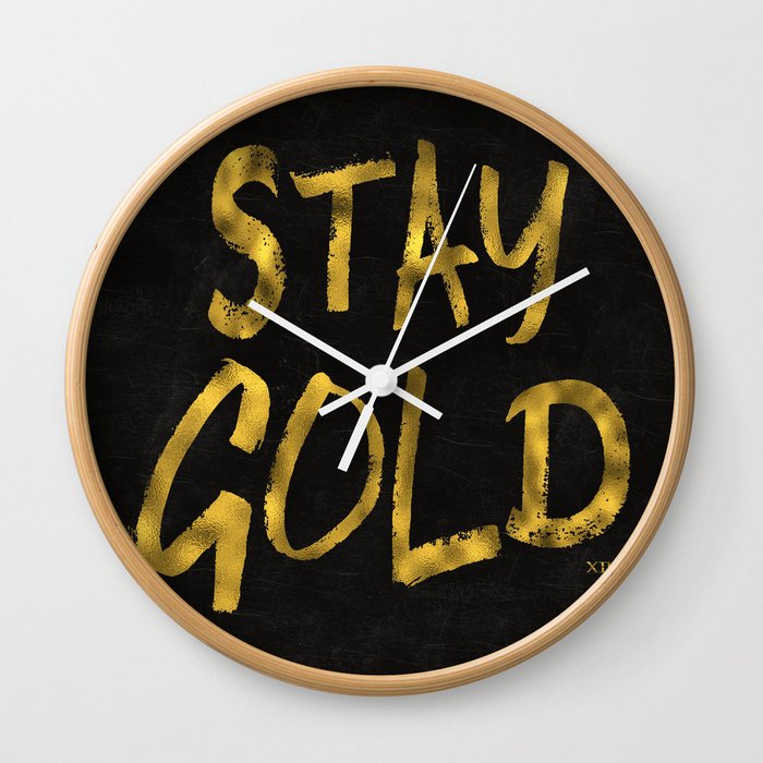Stay Gold II Wall Clock
