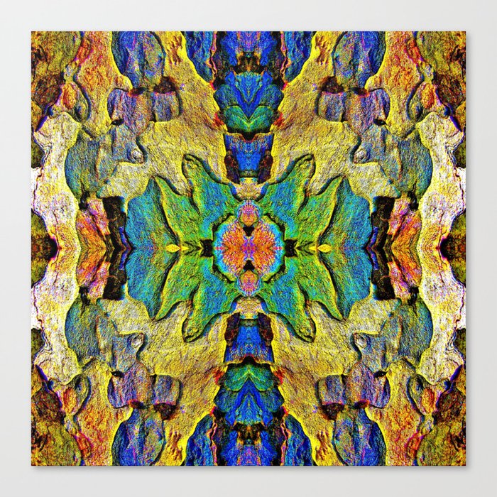 Colorful Nature Wood Pattern Psychedelic Art Canvas Print By Costa