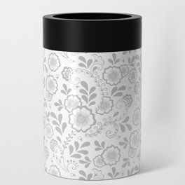 Light Grey Eastern Floral Pattern Can Cooler