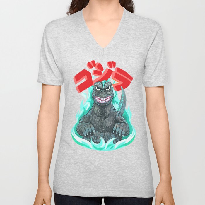 Godzilla! V Neck T Shirt