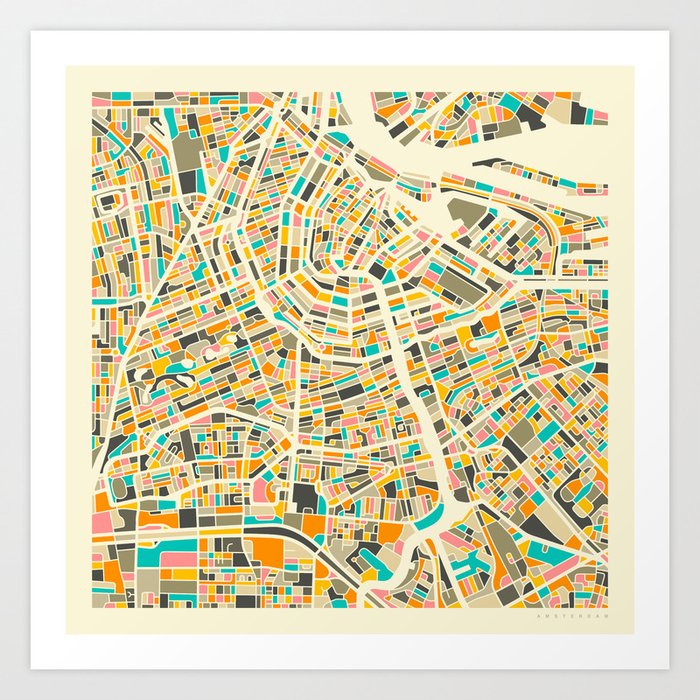 Amsterdam Map Art Print