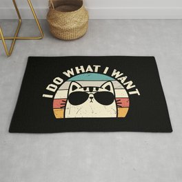 Funny Cat I Do What I Want Area & Throw Rug