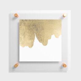 Modern Elegant Abstract Gold White Contemporary Art Floating Acrylic Print