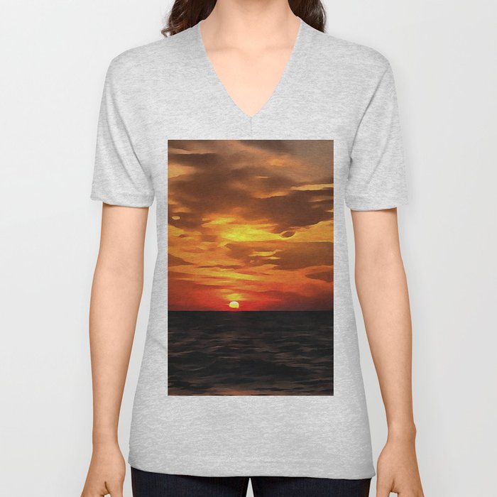 Burned Horizons V Neck T Shirt