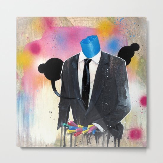 Plasticine man in a suit. Metal Print