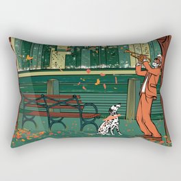 Manhattan New York City Travel Print with Dalmatian Rectangular Pillow