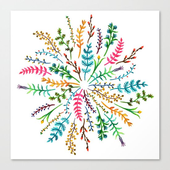 Radial Foliage Canvas Print