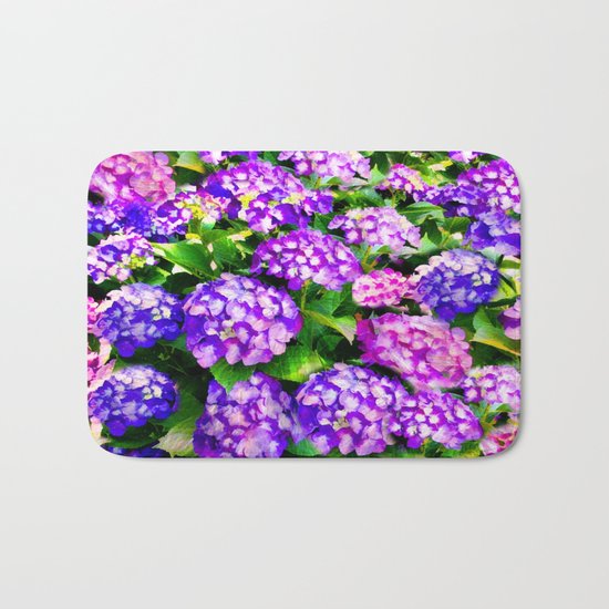 Elegant Purple & Lavender Hydrangea Bath Mat