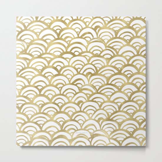 Gold Mermaid Metal Print