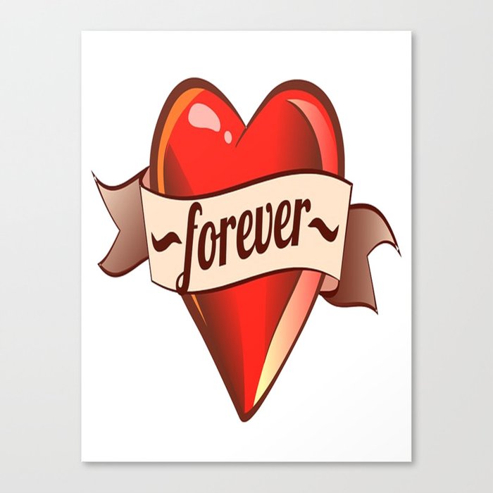 FOREVER ROMANTIC HEART TATTOO Canvas Print