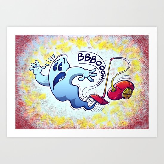 Ghost Vacuum Cleaner Nightmare Art Print
