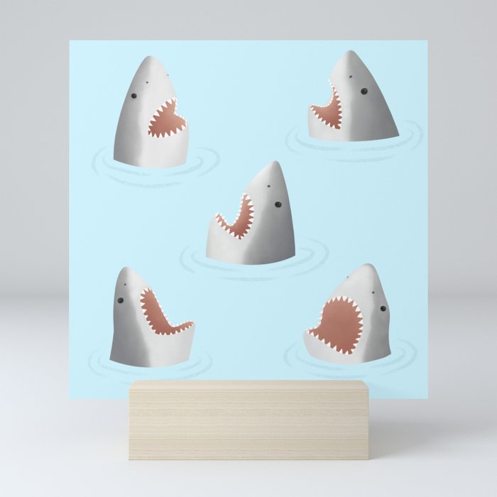 shark attack pattern Mini Art Print