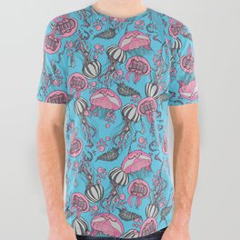 Magical Jellyfish in Light Blue! All Over Graphic Tee