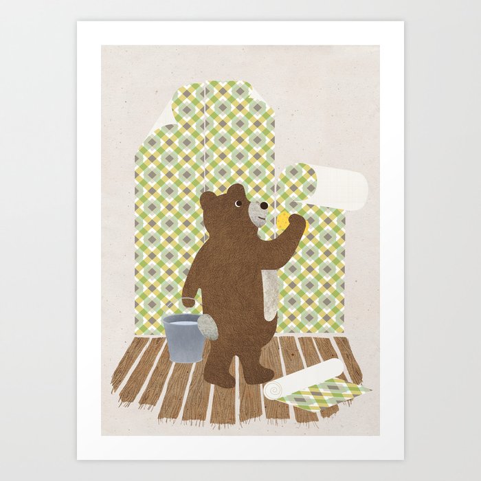 Wallpaper Bear Art Print By Petitkonijn Society6