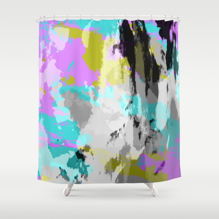 Colorful Abstract Retro Tie-Dye Art Pattern - Kameko Shower Curtain
