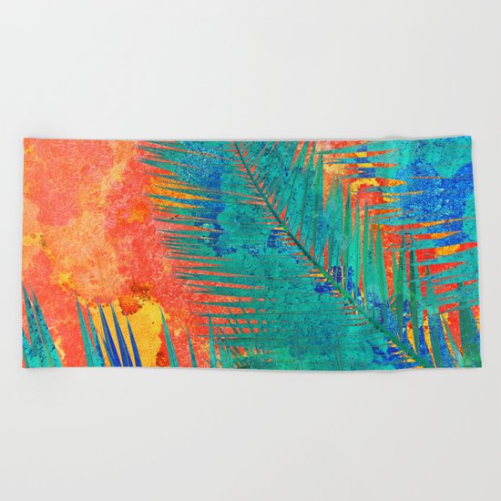 Vibrant jungle for Frida Beach Towel
