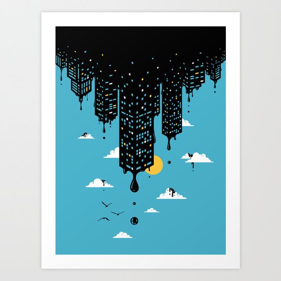 Melting Skyline Art Print