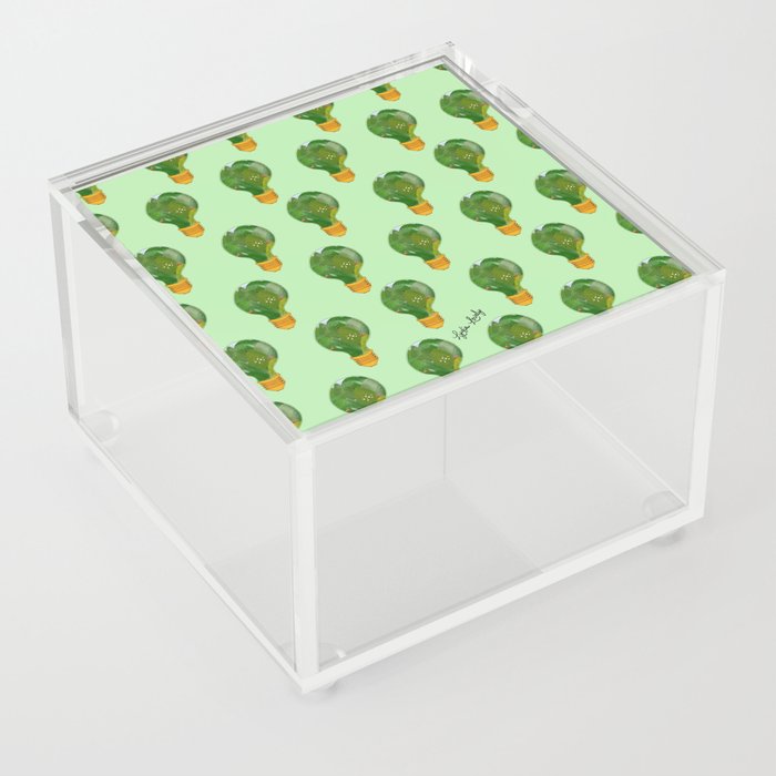 Green landscape in lamp- green background Acrylic Box