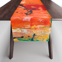 Colorful Abstract Painting Table Runner