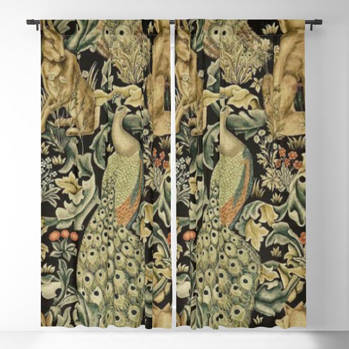 william morris forest - peacock Blackout Curtain