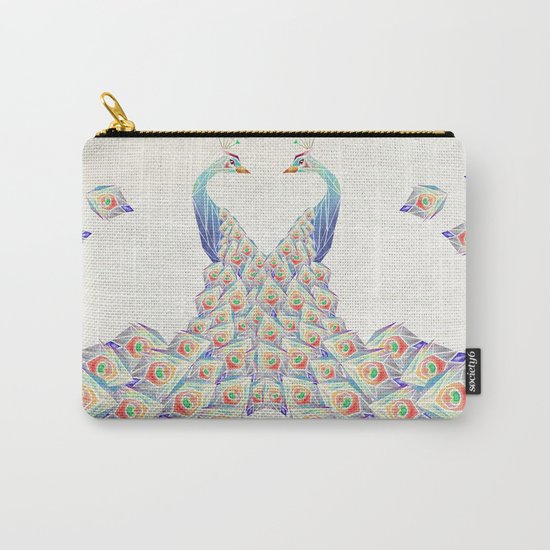 white peacock Carry-All Pouch